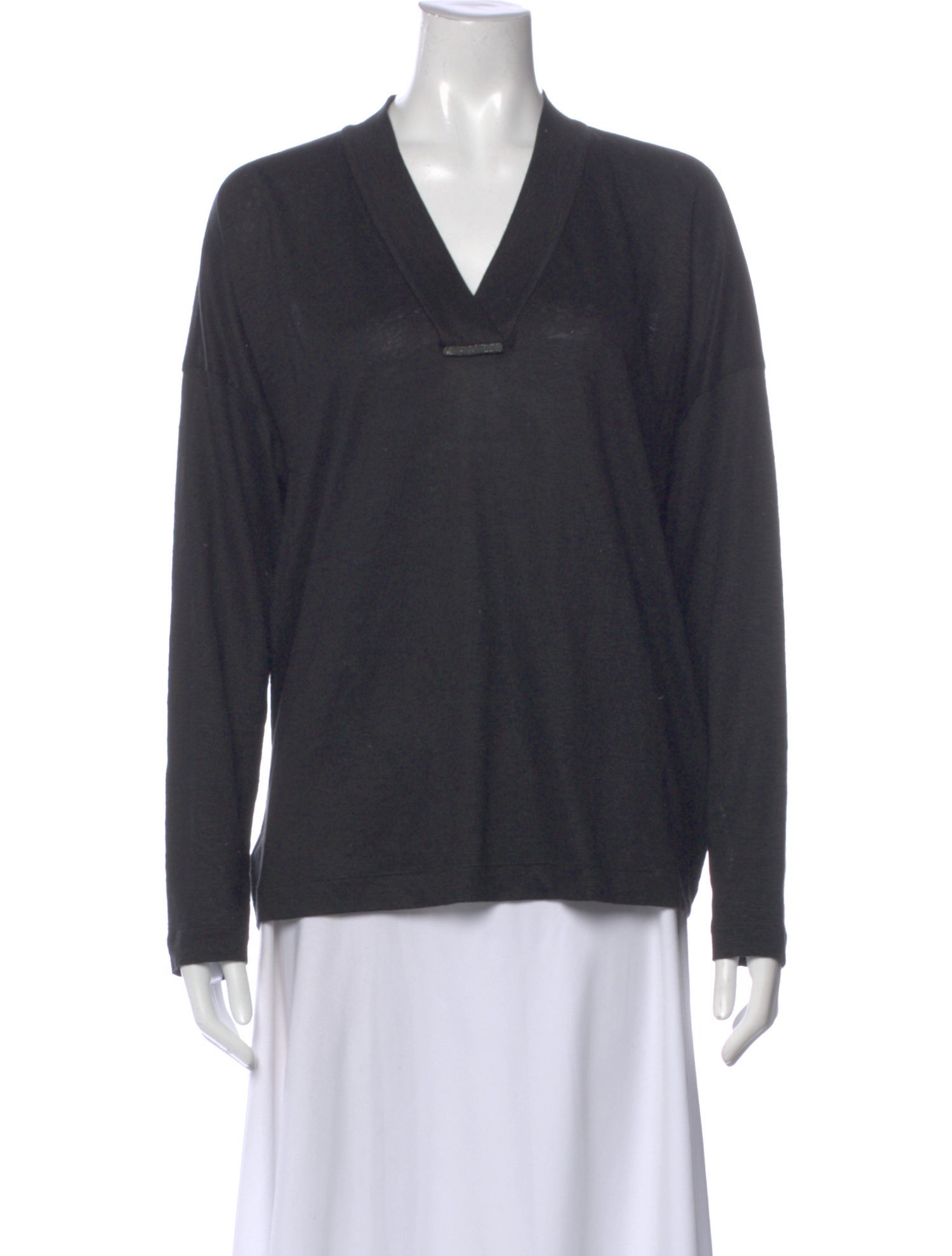 Brunello Cucinelli Linen V-Neck Top