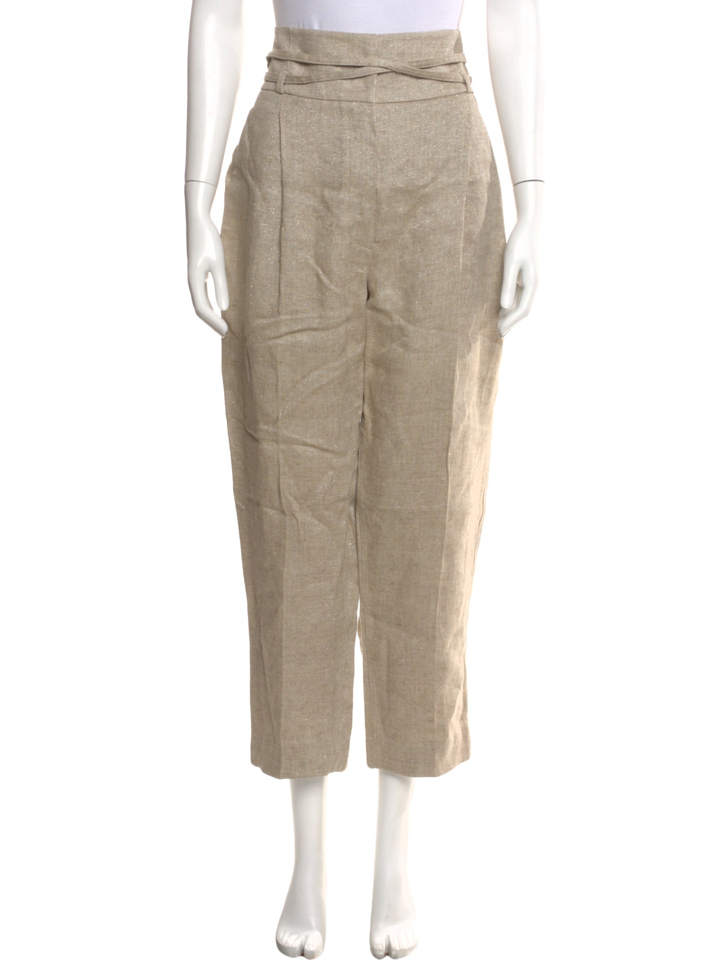 Brunello Cucinelli Linen Straight Leg Pants