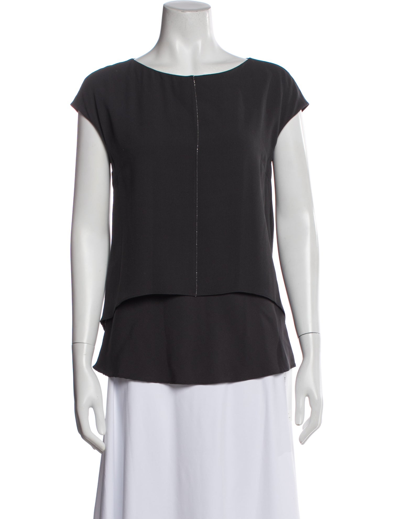 Brunello Cucinelli Silk Crew Neck Top