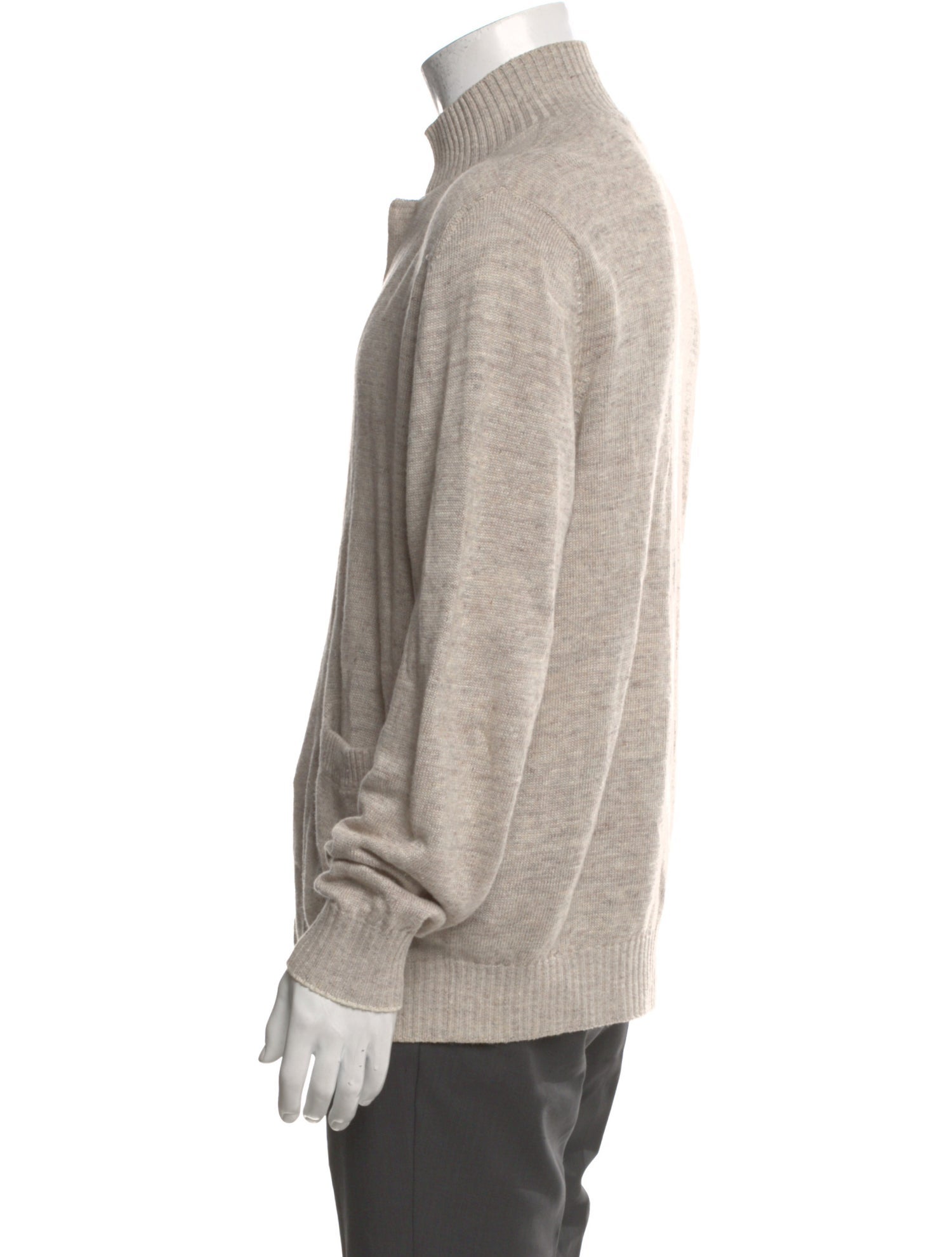 Brunello Cucinelli Linen Mock Neck Cardigan