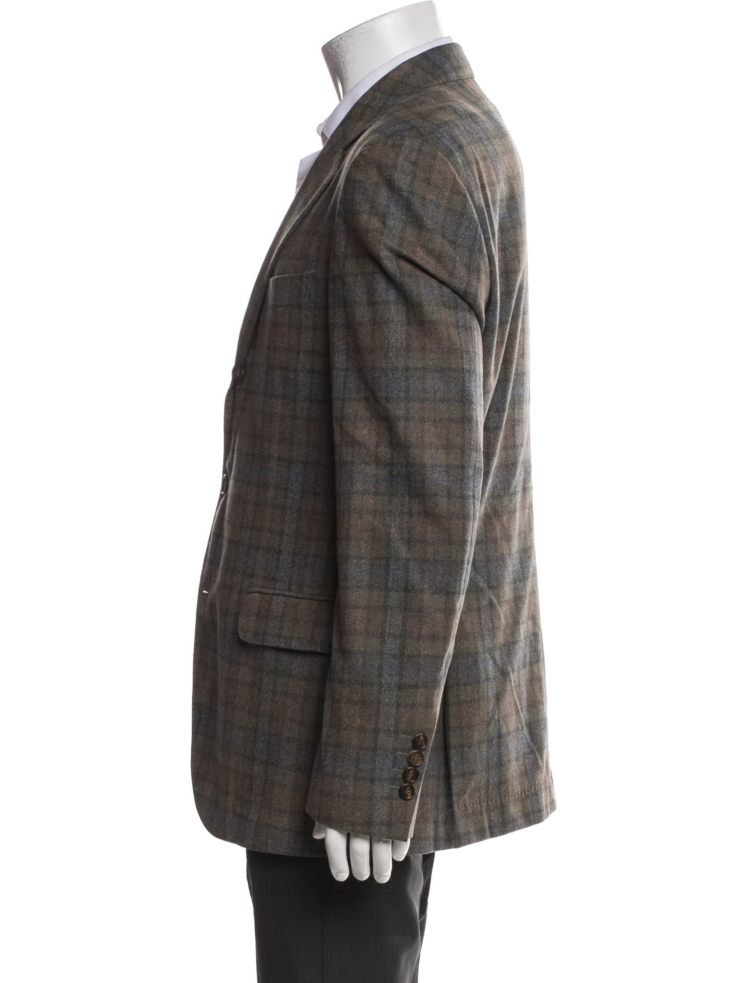 Brunello Cucinelli Wool Plaid Print Blazer