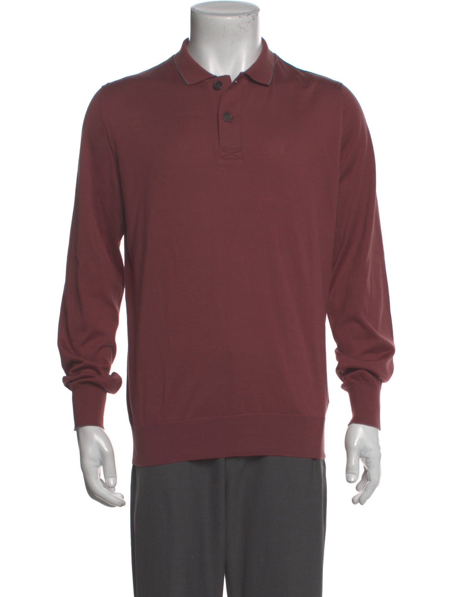 Brunello Cucinelli Crew Neck Long Sleeve Polo Shirt