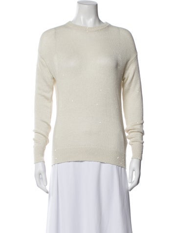 Pre-owned Brunello Cucinelli Linen Crew Neck Sweater In Neutral