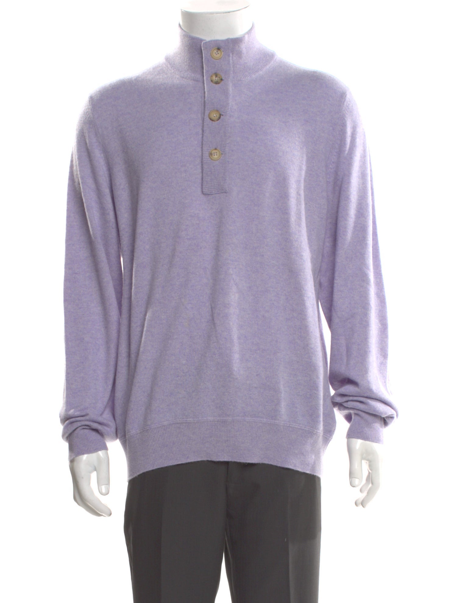 Brunello Cucinelli Cashmere Mock Neck Polo Sweater