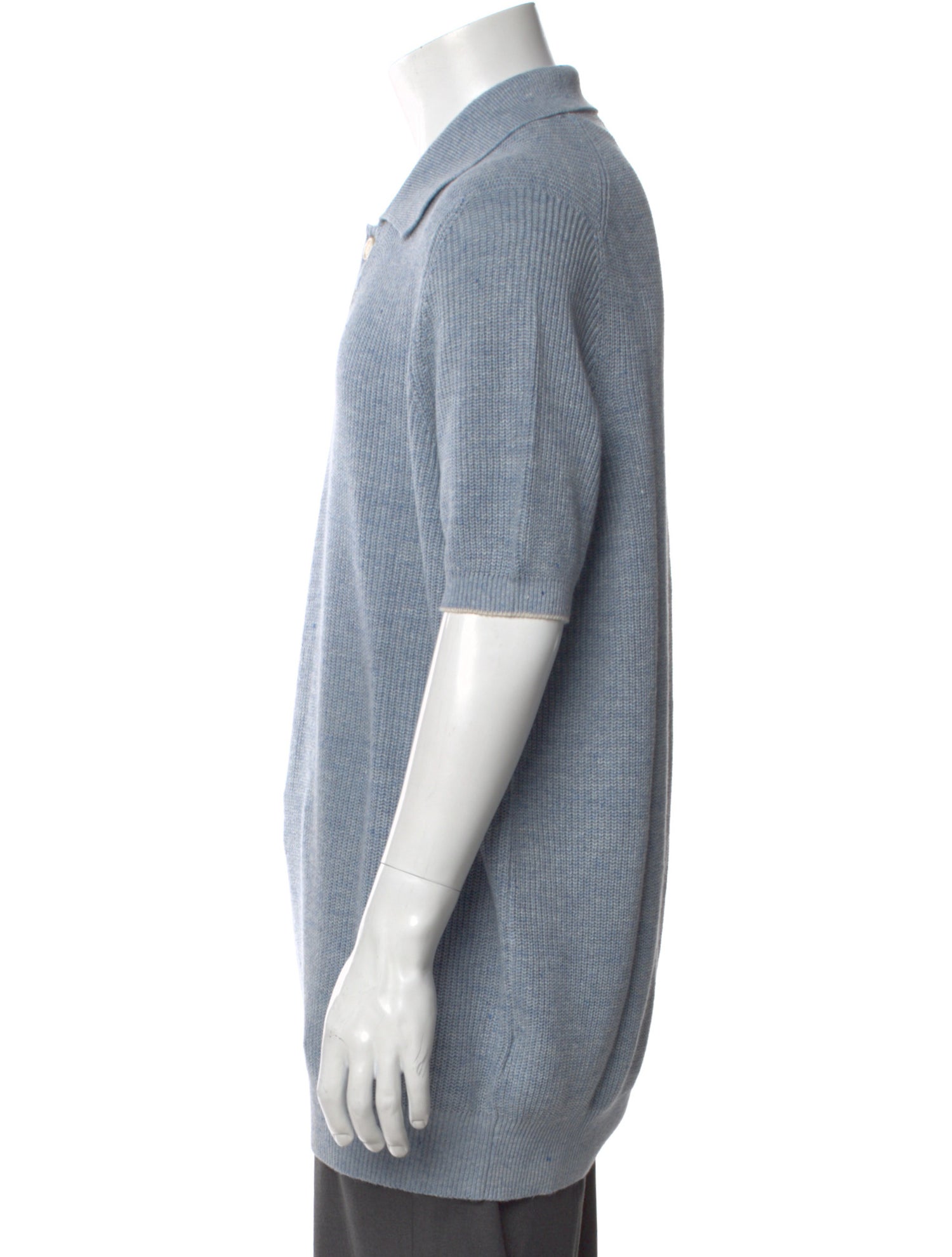 Brunello Cucinelli Linen Collar Polo Sweater