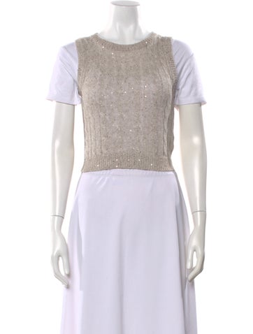 Pre-owned Brunello Cucinelli Linen Crew Neck Sweater W/ Tags In Neutral