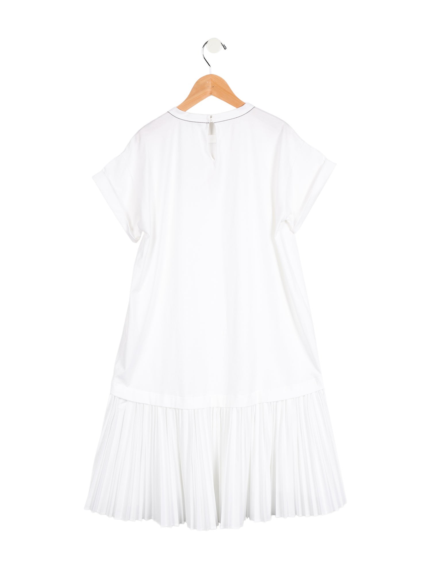 Brunello Cucinelli Girls' Pleated Short Sleeve Dress w/ Tags