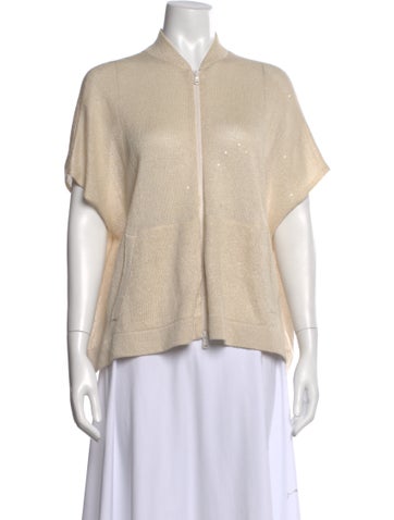 Pre-owned Brunello Cucinelli Linen V-neck Sweater