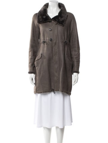 Pre-owned Brunello Cucinelli Shearling Fur Coat In Brown