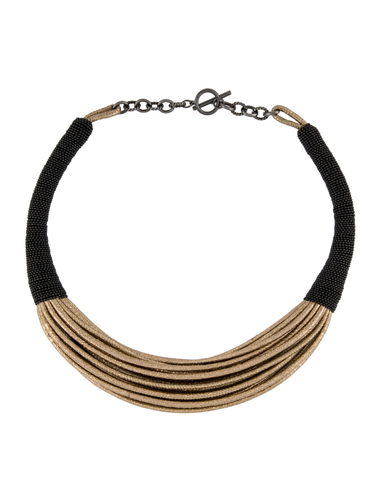 Brunello Cucinelli Leather & Bead Monili Multistrand Necklace