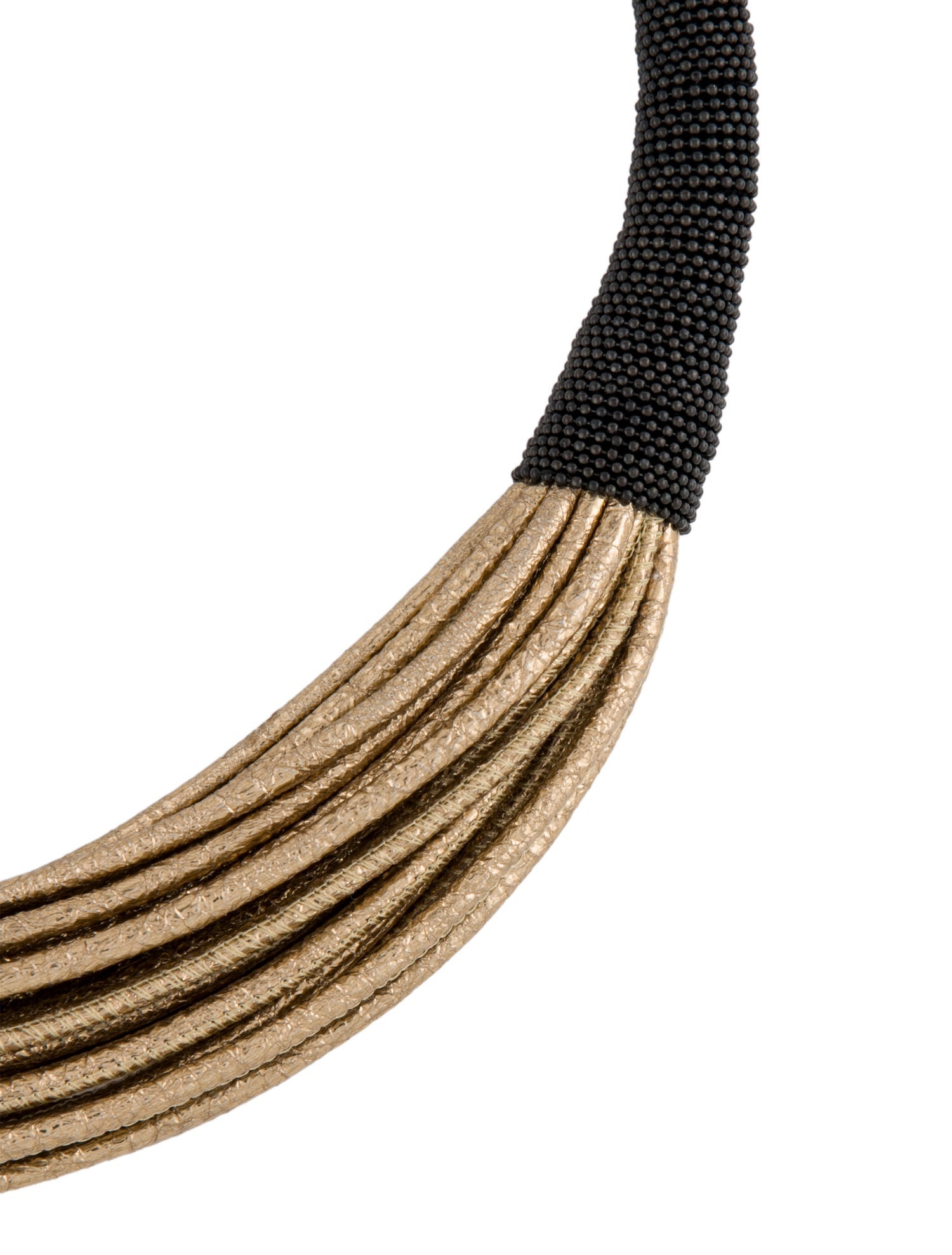 Brunello Cucinelli Leather & Bead Monili Multistrand Necklace