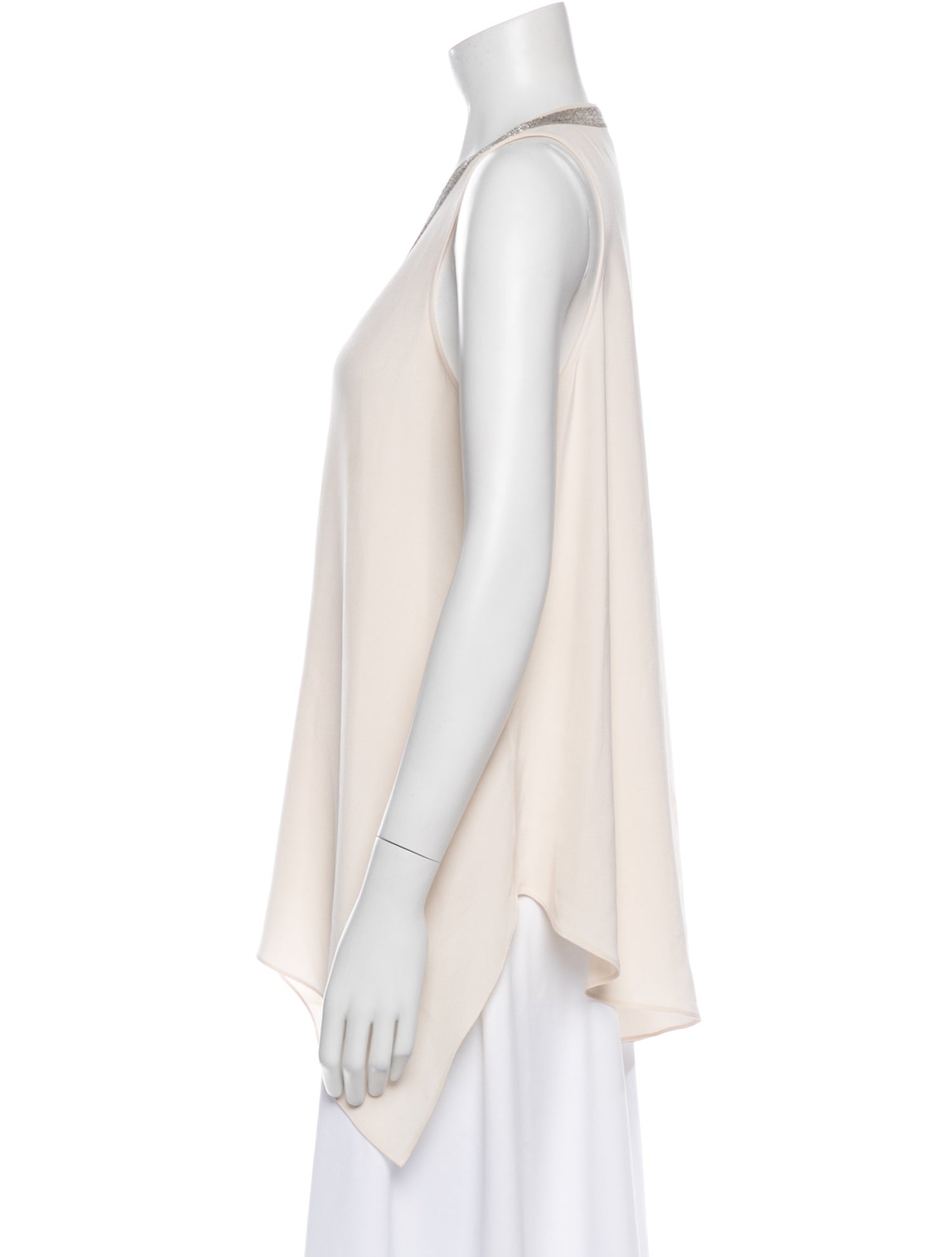 Brunello Cucinelli Silk V-Neck Top