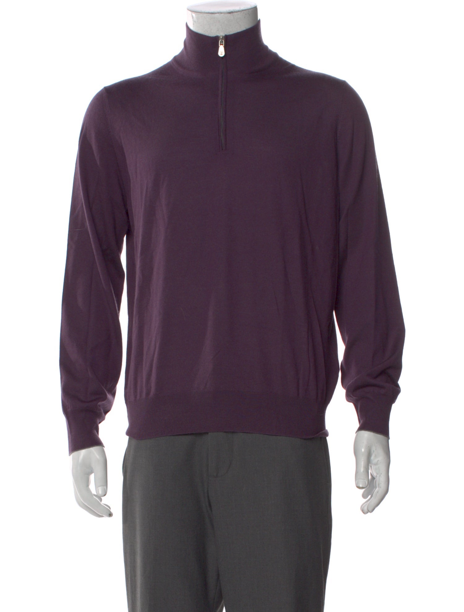 Brunello Cucinelli Virgin Wool Mock Neck Polo Sweater w/ Tags