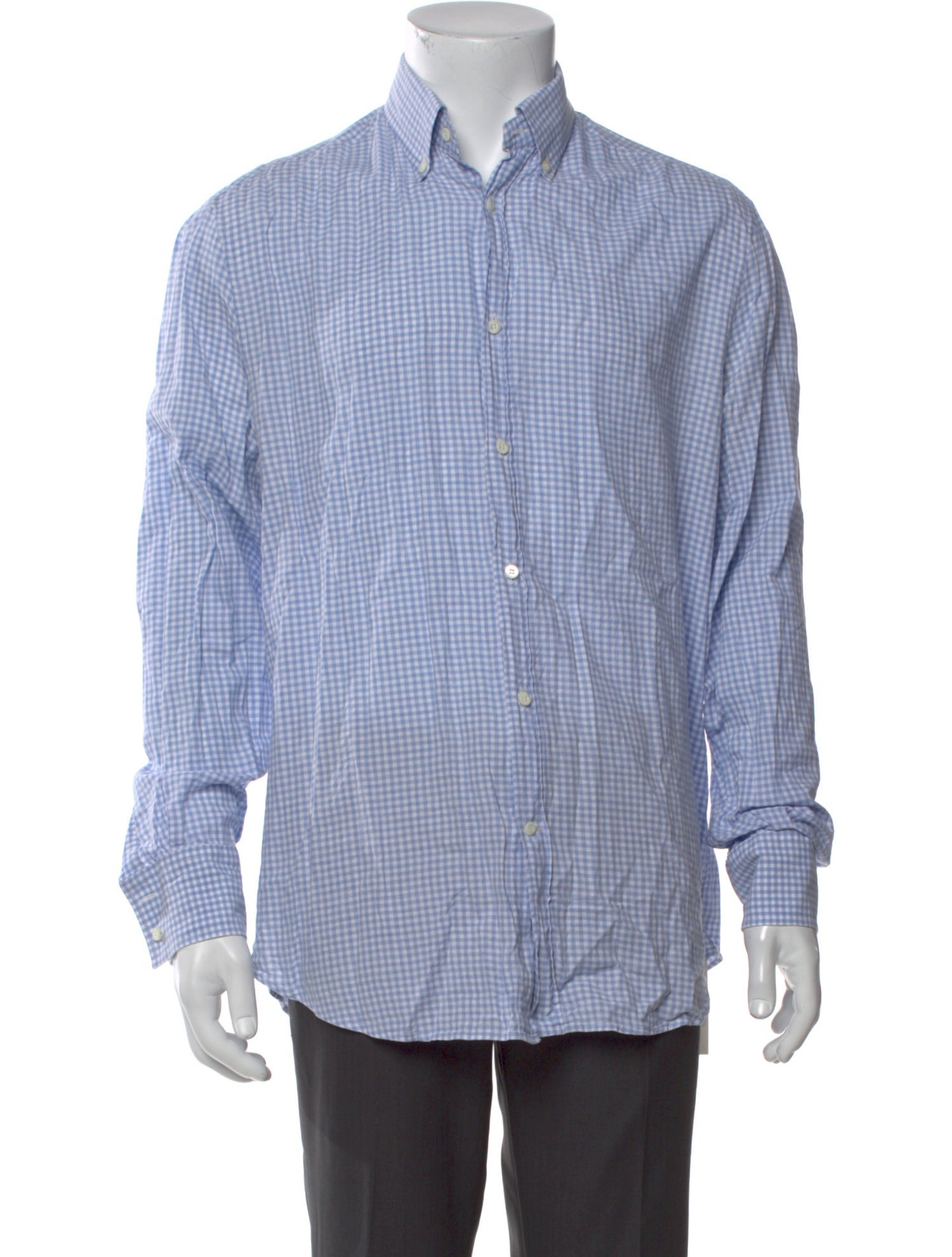 Brunello Cucinelli Plaid Print Long Sleeve Shirt
