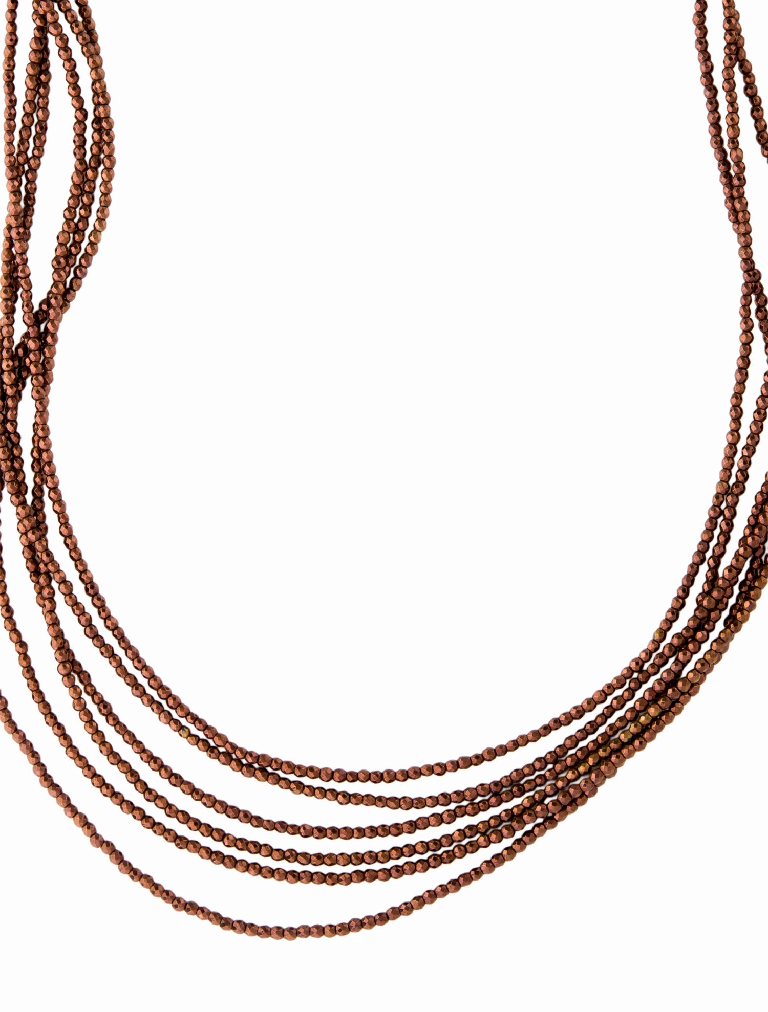 Brunello Cucinelli Leather Multi-strand Copper Necklace