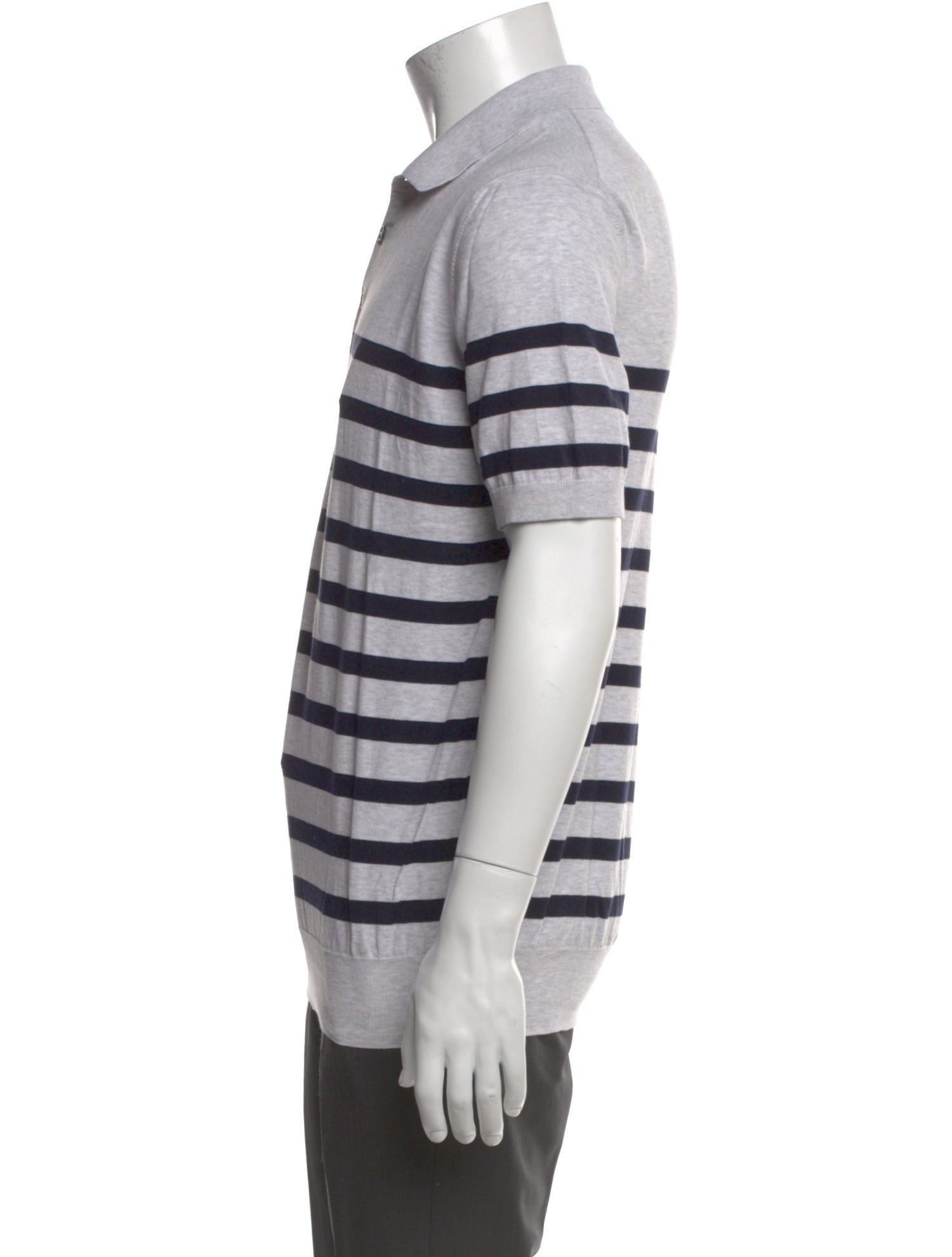 Brunello Cucinelli Striped Crew Neck Polo Shirt