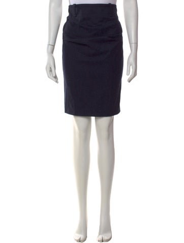 Pre-owned Brunello Cucinelli Pleated Accents Knee-length Skirt In Blue