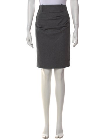 Pre-owned Brunello Cucinelli Virgin Wool Knee-length Skirt In Gray