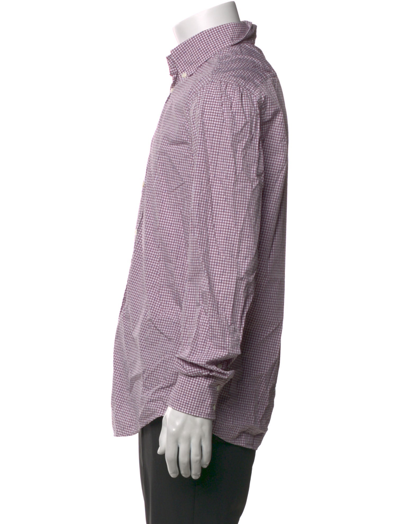 Brunello Cucinelli Plaid Print Long Sleeve Dress Shirt