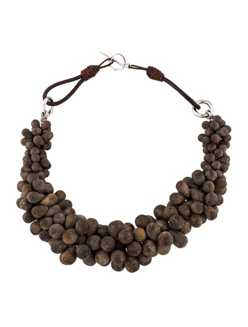 Brunello Cucinelli Bronzite Bead Collar Necklace
