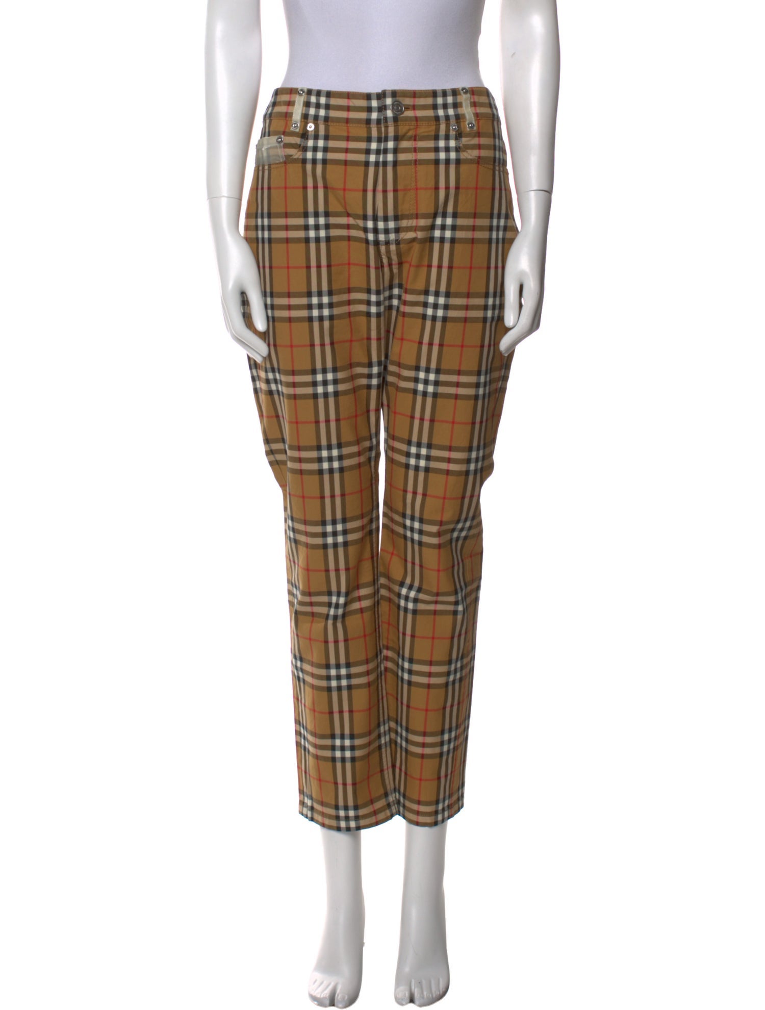 Burberry x Vivienne Westwood Plaid Print Straight Leg Pants