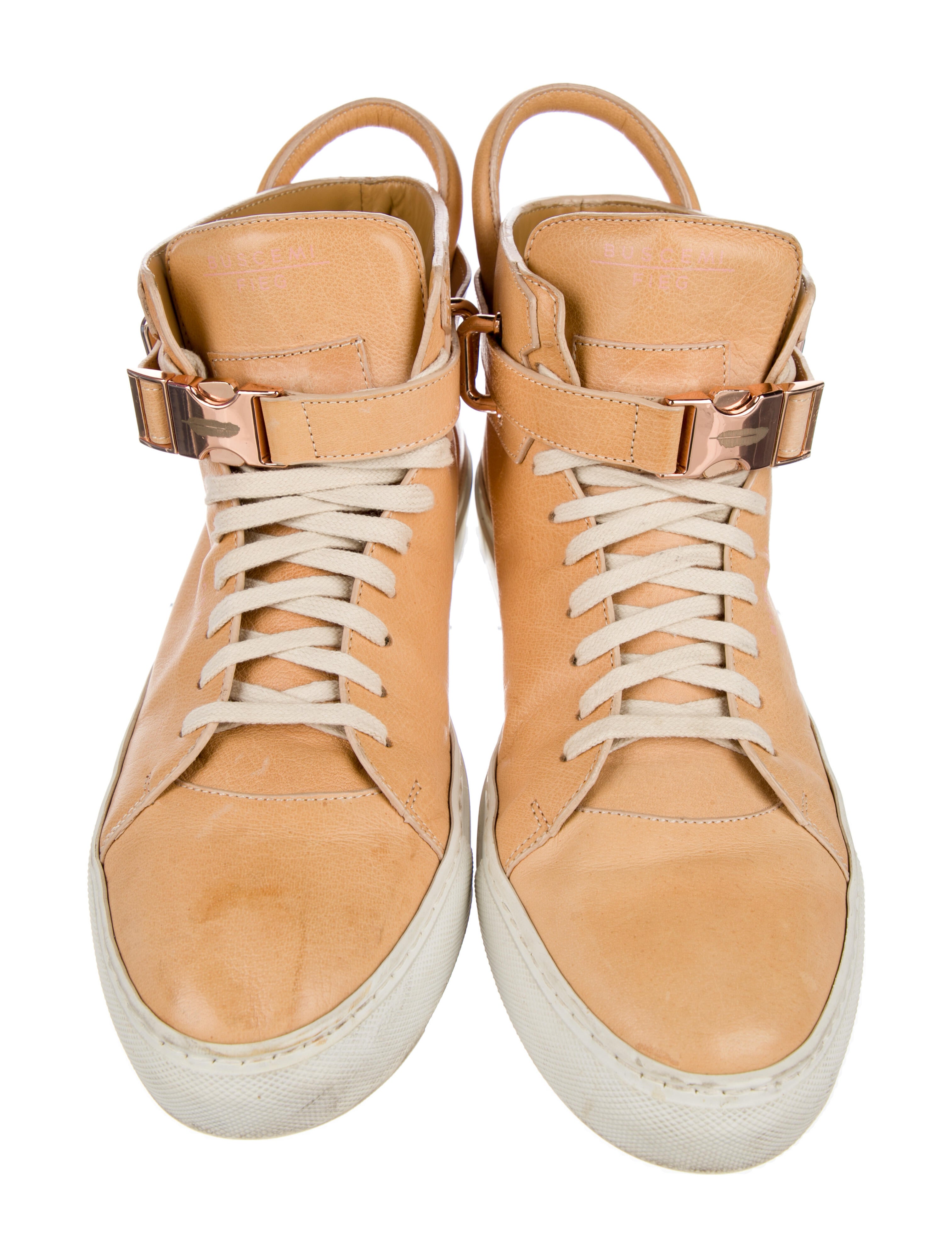 Buscemi Leather Printed Sneakers Neutrals Sneakers