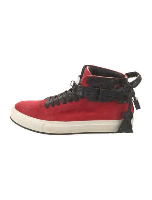 Buscemi Suede Colorblock Pattern Sneakers