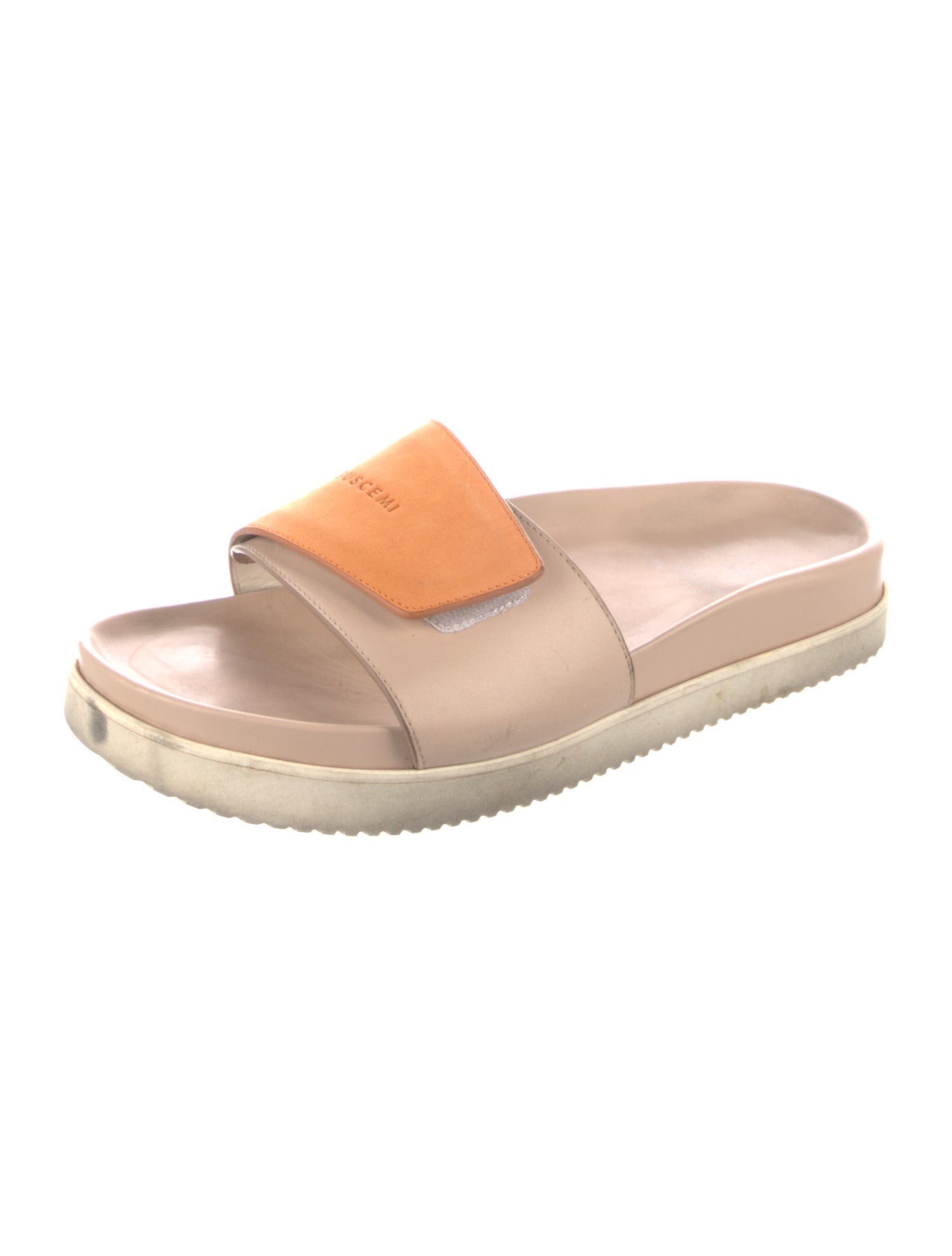 Buscemi Leather Colorblock Pattern Slides
