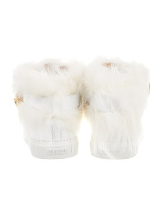 Buscemi Leather Fur Trim Sneakers