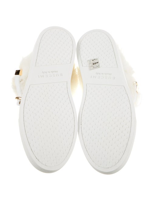 Buscemi Leather Fur Trim Sneakers