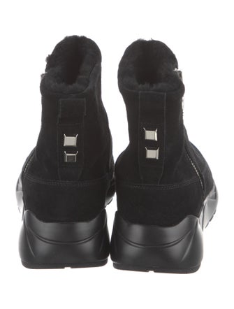 Buscemi Suede Faux Fur Trim Boots