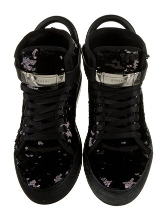 Buscemi Sequins Leather Trim Embellishment Sneakers