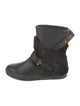 Buscemi Leather Fur Trim Boots