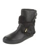 Buscemi Leather Fur Trim Boots