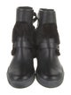 Buscemi Leather Fur Trim Boots