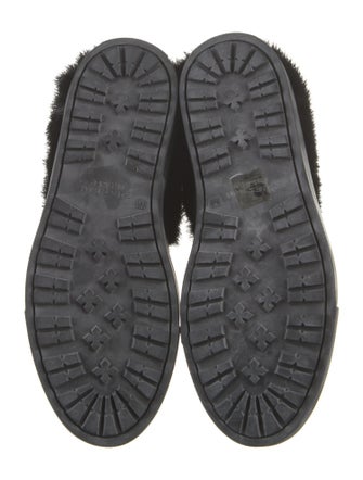 Buscemi Leather Fur Trim Boots