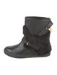 Buscemi Leather Fur Trim Boots