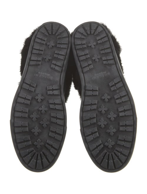 Buscemi Leather Fur Trim Boots