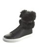 Buscemi Leather Fur Trim Sneakers