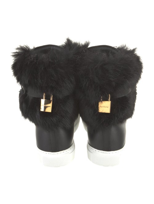 Buscemi Leather Fur Trim Sneakers
