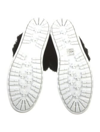 Buscemi Leather Fur Trim Sneakers