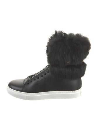 Buscemi Leather Fur Trim Sneakers