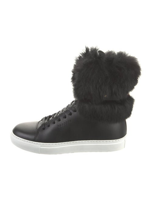 Buscemi Leather Fur Trim Sneakers