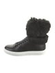 Buscemi Leather Fur Trim Sneakers