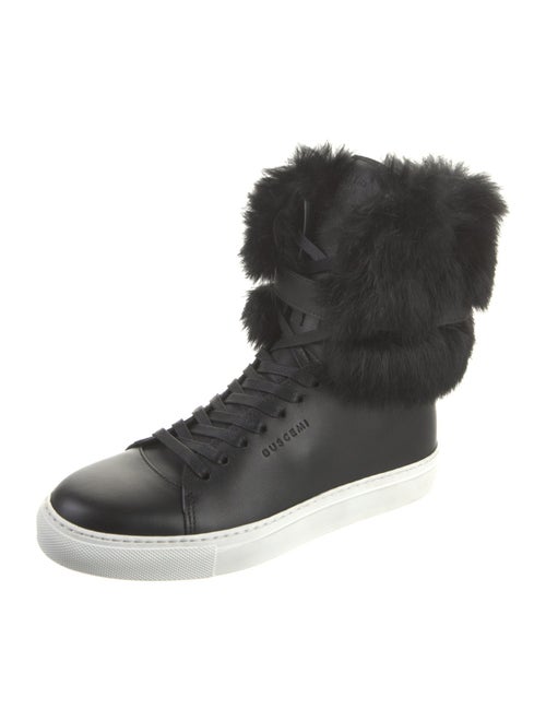 Buscemi Leather Fur Trim Sneakers