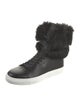 Buscemi Leather Fur Trim Sneakers