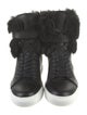 Buscemi Leather Fur Trim Sneakers