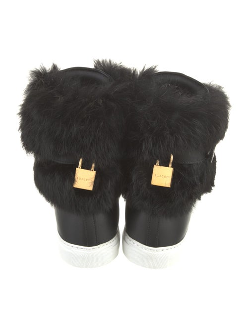 Buscemi Leather Fur Trim Sneakers