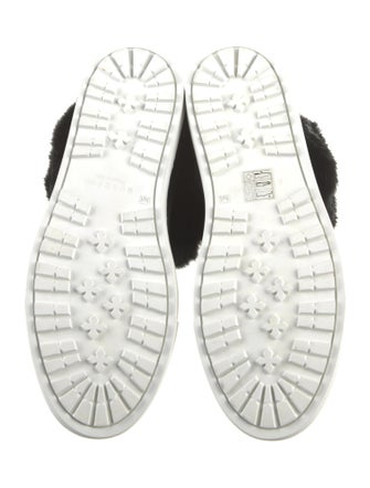 Buscemi Leather Fur Trim Sneakers