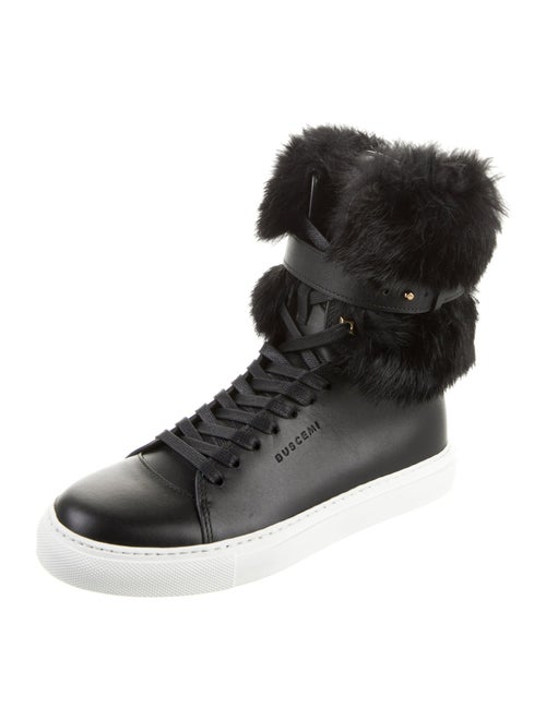 Buscemi Leather Faux Fur Trim Sneakers